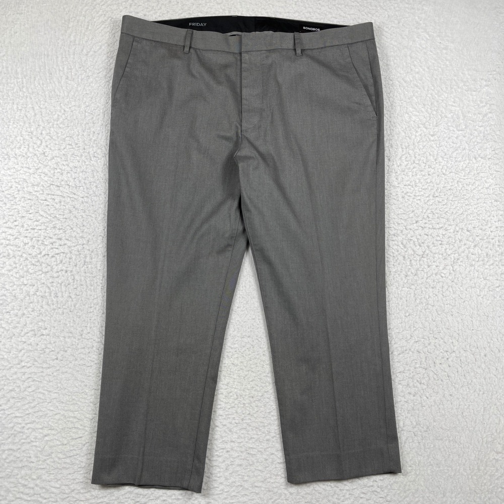 Bonobos Friday Pants Mens 40x25‎ Grey Slim Fit Cotton Stretch Chino Trousers